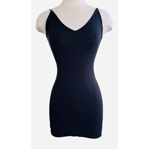 Wilfred Free Women X-Small  Black Mini Spagetti String Straps Bodycon Dress